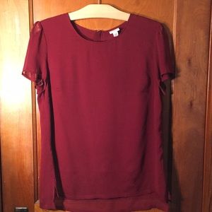 Women’s red short sleeve blouse